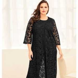 Romans Black lace three piece pantsuit. Size 22